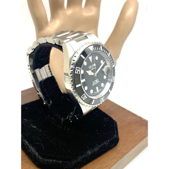 Gevril Men's Watch 4850A Wall Street Swiss Automatic Diver Black Dial Steel 43mm - Picture 14 of 14